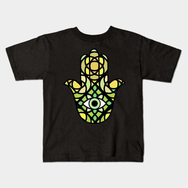 Hamsa Hand Evil Eye Kids T-Shirt by livania